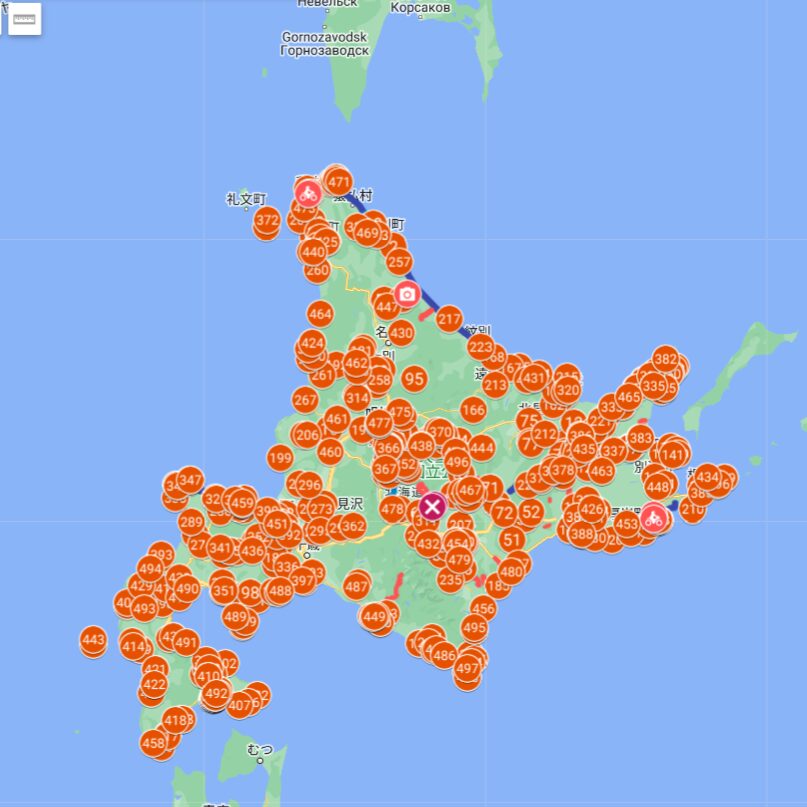 北海道ツーリング計画map 
