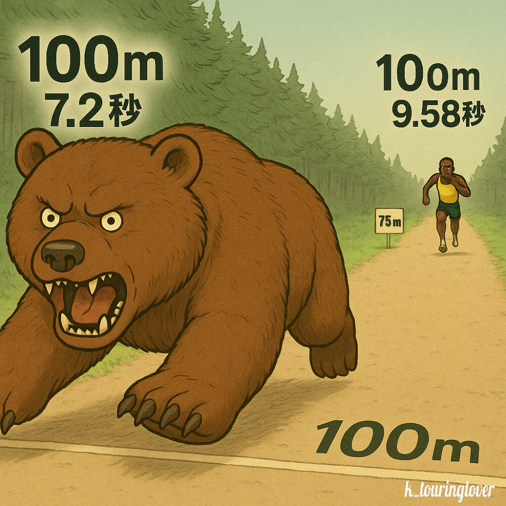 クマとスプリンターの競争