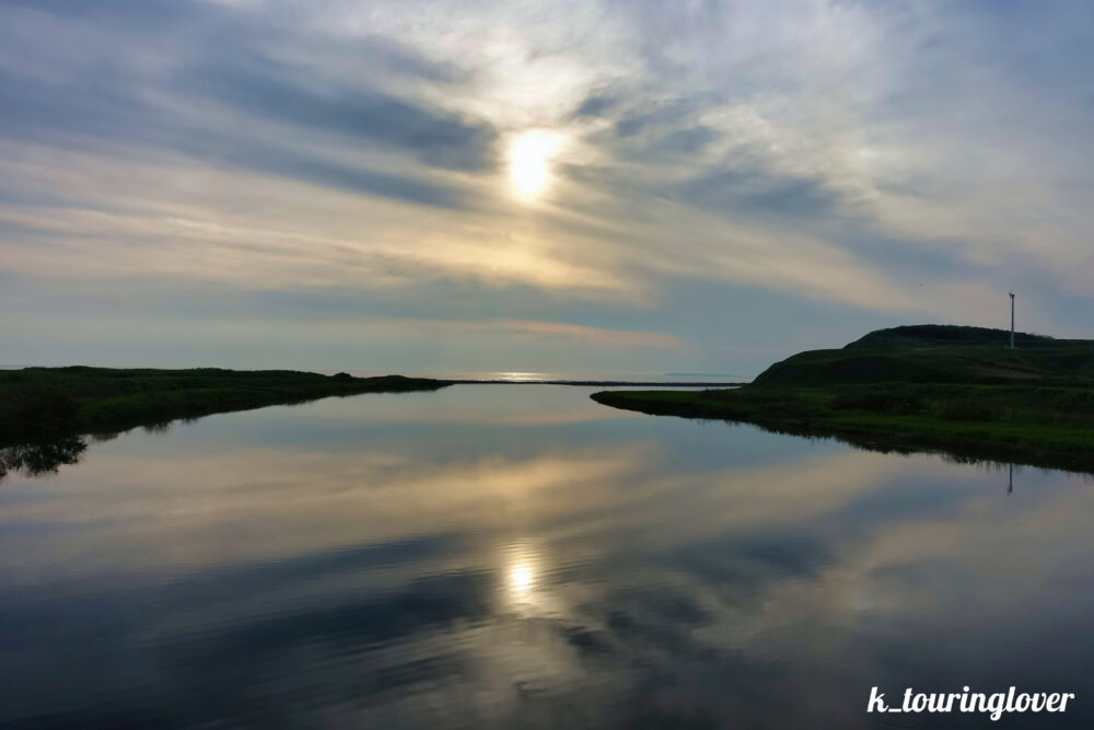 古丹別川の夕陽